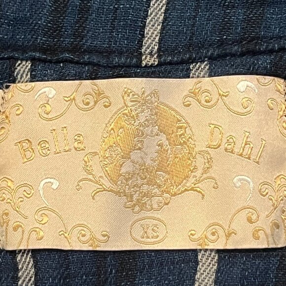 BELLA DAHL Blue Ombre 100% Cotton Flannel Plaid Button Down Shirt Shacket EUC XS - Picture 8 of 10